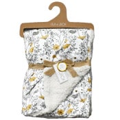 Wholesale - 1pc Mink & Sherpa Blanket - Wildflower Print C/P 48, UPC: 634894071442